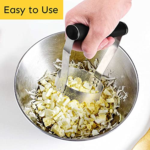 Hulisen Cutlery Serrated Food Chopper, 3 Inch Stainless Steel Manual Hand Chopper With Grip Handle & Serrated Tooth Edge, Handheld Chopper, Chop Cabbage, Egg, Nut, Ground Meat, Vegetable For Salad #TOP1