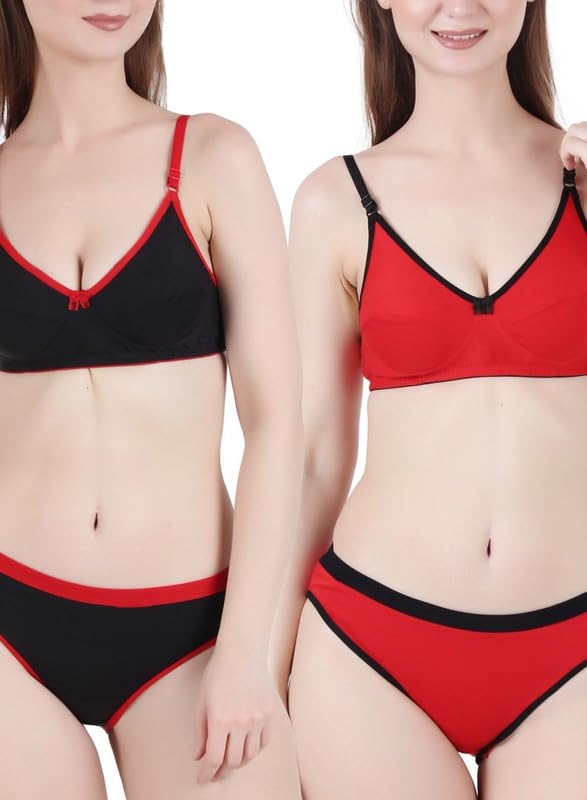 Image of Cotton Lingerie Set for Women | Bra Panty Set for Women | Fancy Undergarments for Women Bra Panty | Stylish Innerwear for Women Combo | Bikni Women's wear Honeymoon | Bra Panty Combo Pack .