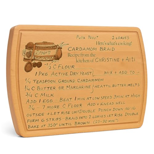 Custom Recipe Cutting Board Gift For Mom Personalized Mothers Day Present Kitchen Decor For Mother Engraved Wooden Board With Special Message Rustic Cooking Memory Keepsake Display Or Serving Use