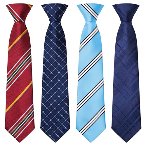 Fineknot Ties for Men, Jacquard Neck Ties 4 PCS, Classic Floral Mens Ties for Wedding Business Party, Mens Striped Tie, C3
