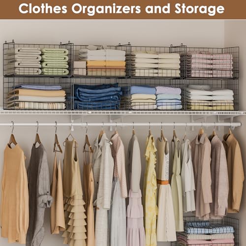 Image of Yociyoga 3-Tier Stackable Closet Organizers and Storage Shelves, Foldable Closet Shelf Organizer, Stackable Storage Bins Drawers for Closet Organizer System, Black(Patent No. 30022416)