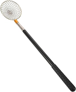 LOORGVEL Pince Télescopique à Œufs pour Poulailler 1,5 M 5 Sections en Acier Inoxydable Noir, Filet de Ramassage Délicat, Outil Multifonction pour Cueilleur D'œufs de Ferme et Volaille,