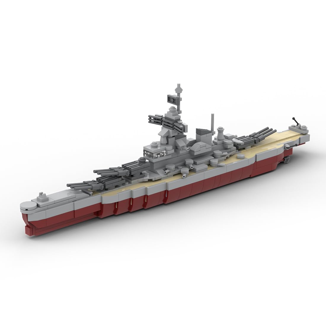 BuildCubes G-60429 zestaw do budowy statków wojskowych, MOC, wojskowy okręt pancerny, mini battleship, 479 części, technika okrętów wojennych, klocki zaciskowe, zabawka konstrukcyjna, prezent