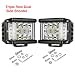 Side Shooter LED Lights, DJI 4X4 2Pcs 4'' 96W Triple Row CREE LED Pods Off Road Spot Flood Combo Beam Dual Side Cubes Work Light Driving Fog Lights for Trucks Jeep ATV SUV Boat, 2 Years Warranty