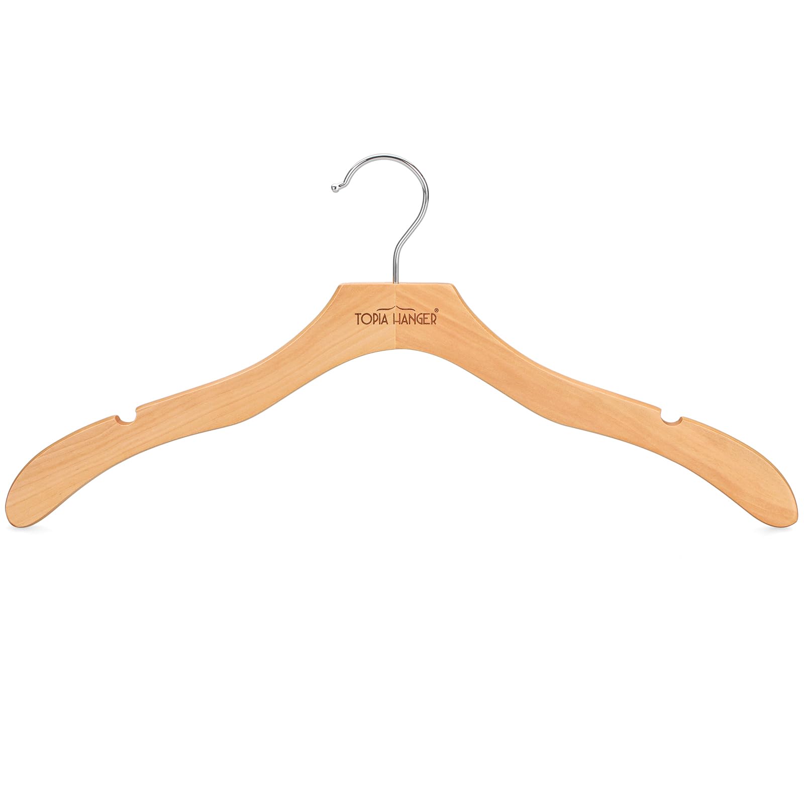 Cintres en bois de qualité pour costumes | Lot de 12 TOPIA HANGER CT84N