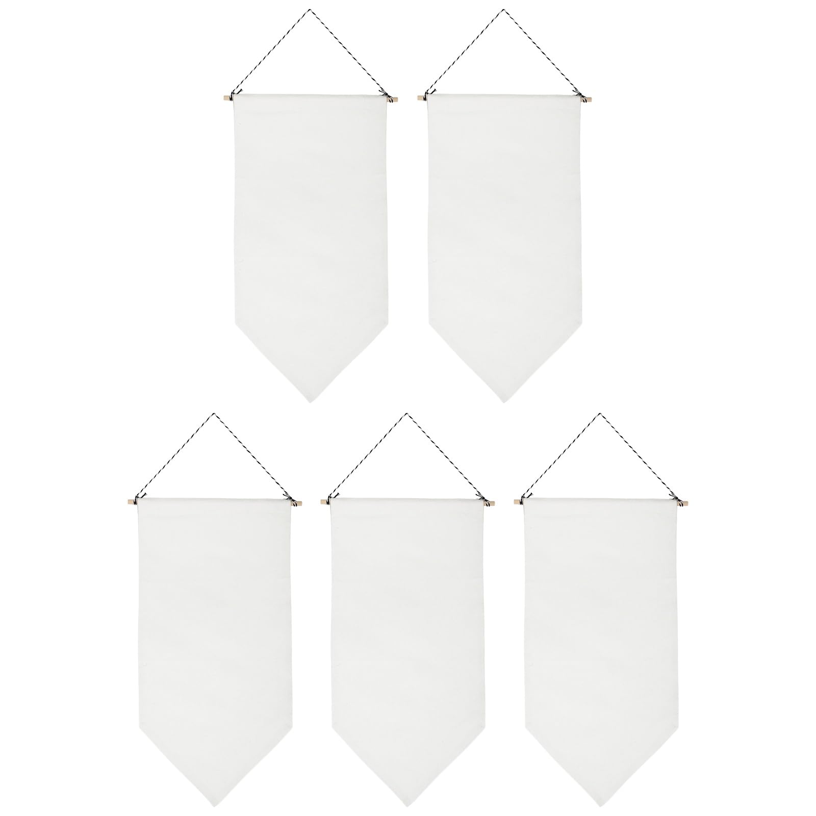 sourcing map 5 Pcs Blank Canvas Banner, Jewelry Storage, White