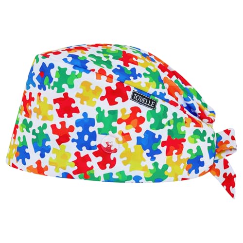 Image of Scrub Caps for Men and Women with Buttons, Classic Surgical Caps
