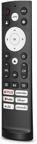Replacement Remote Control for Hisense Smart Google TVs, 6 Shortcut Keys, Netflix, YouTube, Disney+, Prime Video