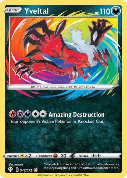 Pokemon - Yveltal 046/072 - Shining Fates - Amazing Rare - Holo Foil Card