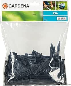 Gardena Haken: Mähroboter-Zubehör, Set aus 100 Haken zur Befestigung von Begrenzungs- und Suchkabel, Haken fungieren als Kabel-Halter, einfache Befestigung, für Artikel 4071 und 4072 (4090-20)