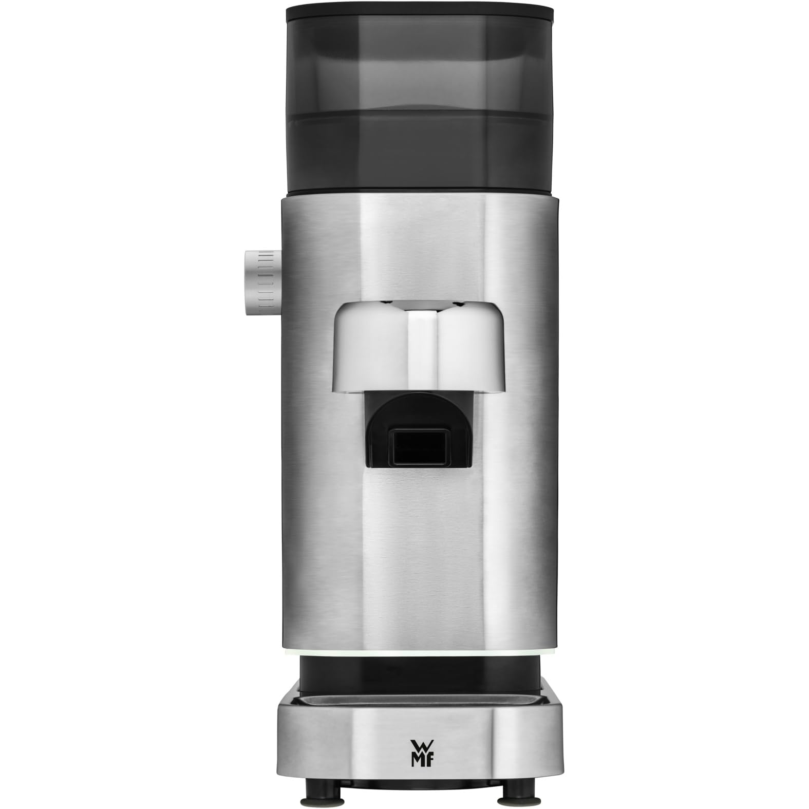 WMF Lumero elektryczny młynek do espresso 150 W, przyciski dotykowe LED, 40 stopni mielenia, pojemnik na kawę, stal nierdzewna Cromargan matowa