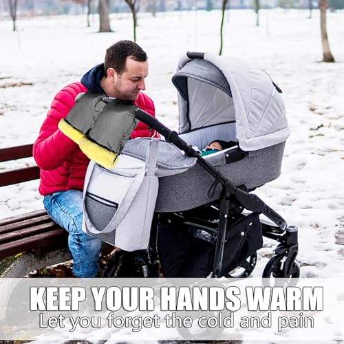 Image of Stroller Hand Muff Pram Hand Warmer for Winter Windproof Cold Weather Hand Gloves Zip Universal Size Anti-Freeze Extra Thick Warm Baby Stroller Gloves