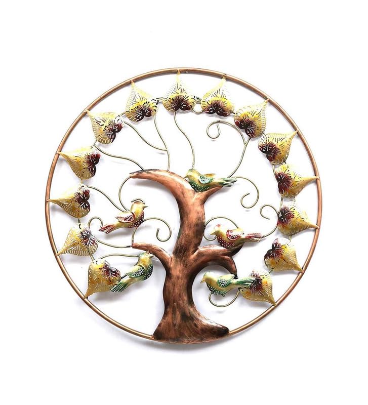 Image of Bharat Art Metal Iron Ring Tree Wall Hanging | Multicolor Decorative Wall Art for Home, Living Room, Bedroom, Office & Cafe | 30 x 2 x 30 Inch | W237