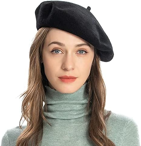 ZLYC Wool Beret Hat Classic Solid Color French for Women