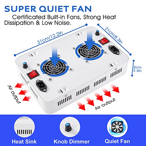 Arknoah 300W Aquarium Lights Saltwater Marine Tank Lights With Full Spectrum And Dual Dimmbale Function For Freshwater Saltwater Coral Reef (White) #TOP2