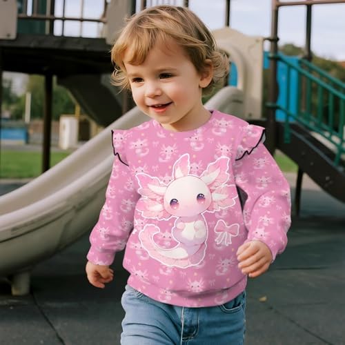 Long Sleeve Blouses for Petite Girl Ruffle Crewneck Lightweight Tops Trendy Tees Fashion Outfits Daily Wear for Kid4
