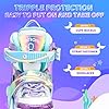NEMONE Mermaid 4 Size Adjustable Light up Roller Skates for Girls, Purple Blue Skates for Toddlers, Beginner Kids Butterfly Roller Skates Indoor Outdoor #4