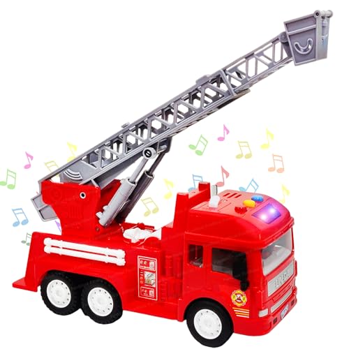 Image of FunBlast Fire Rescue Truck Toy - Pull Back Truck Toys, Friction Power Fire Rescue Truck for Kids, Light and Sound Toys, Vehicles Truck Toy for 3+ Years Old Boys and Girls (Multicolor)