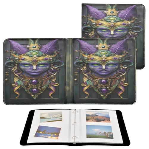 Álbum de fotos Scrapbook de cuero PU autoadhesivo DIY con anillos, 40 páginas, tamaño 11.8 x 11.2 pulgadas miniatura 2