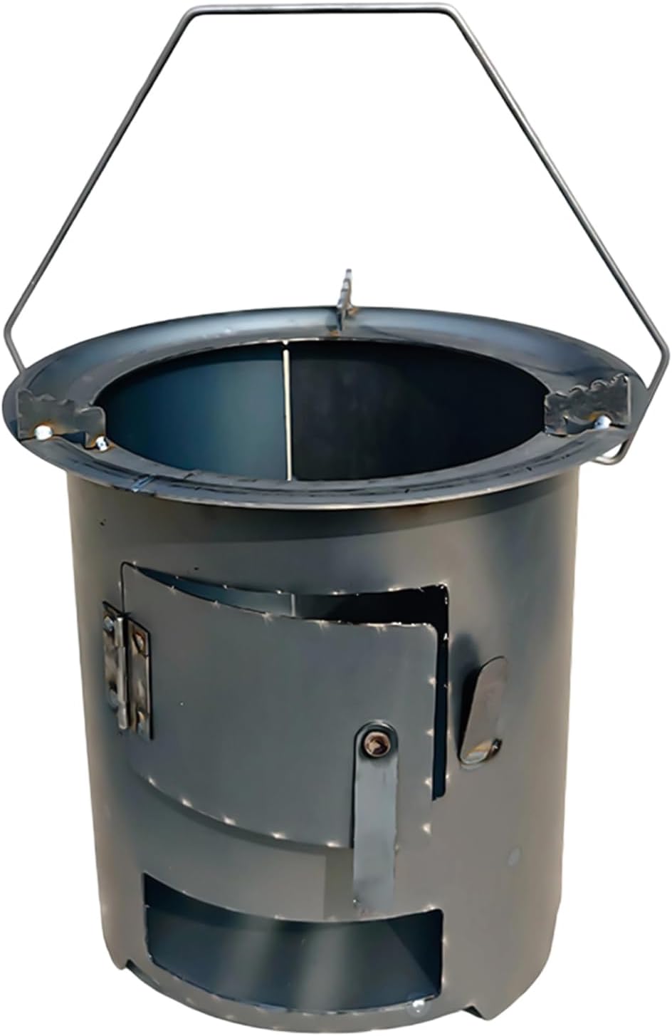 Wood Stove, Portable Rocket Cooking Tool With Grill And Tongs, 26.5×26.5×25cm Outdoor Wood Burning Stove, For Survival Preparedness Backpacking Hiking RV Travel Bonfire Patio