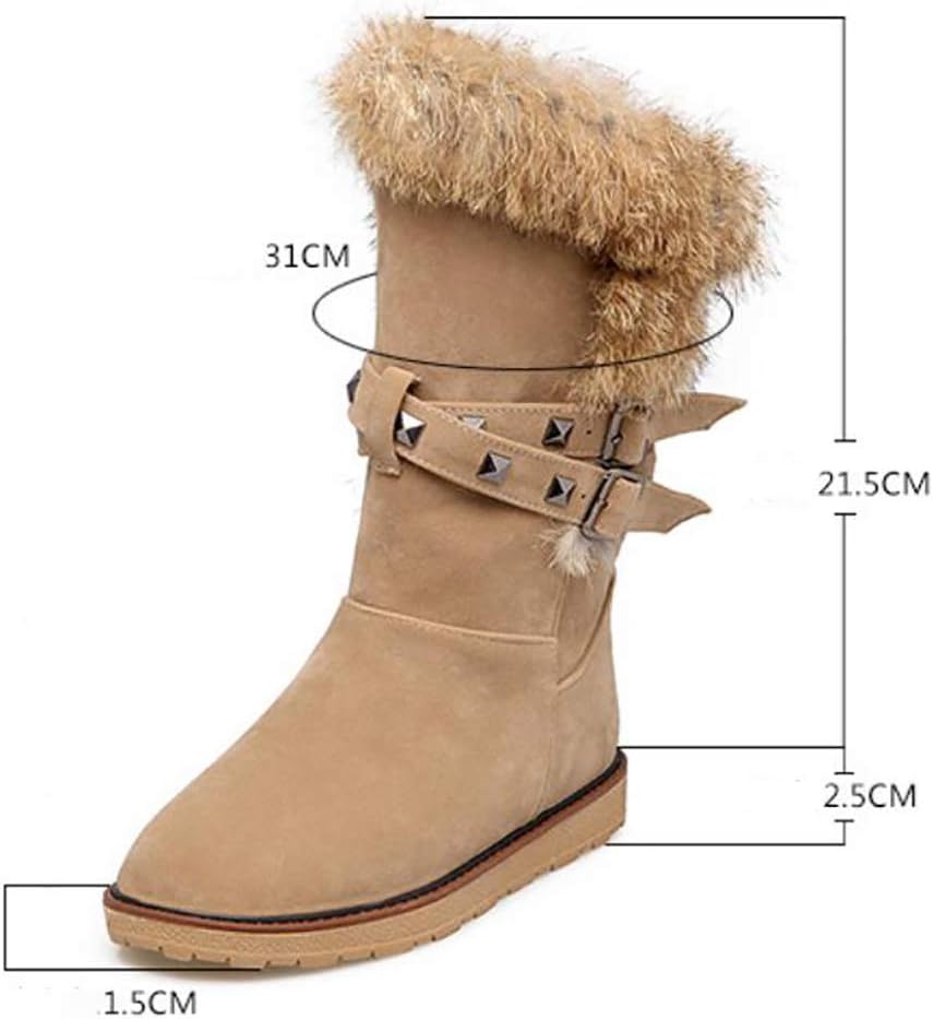 Winter Warm Snow Boots Plush Lined Cotton Shoes Fashion Casual Comfortable Thicken Cold Weather Boots,Black-36