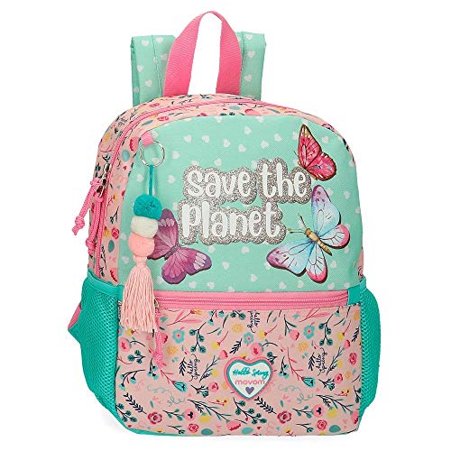 Movom Mochila Pequeña Save The Planet  Multicolor  27 x 32 10 cm