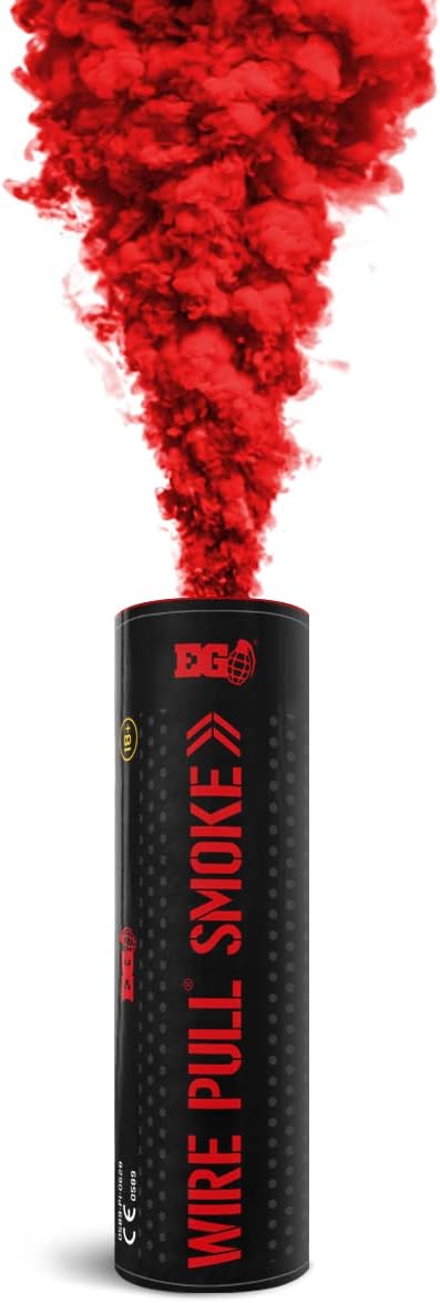 Enola Gaye WP40 Smoke Grenade Wire Pull® Perfect for Weddings | Gender Reveal | Paintball | Football | Photography | Special Effects (Red)