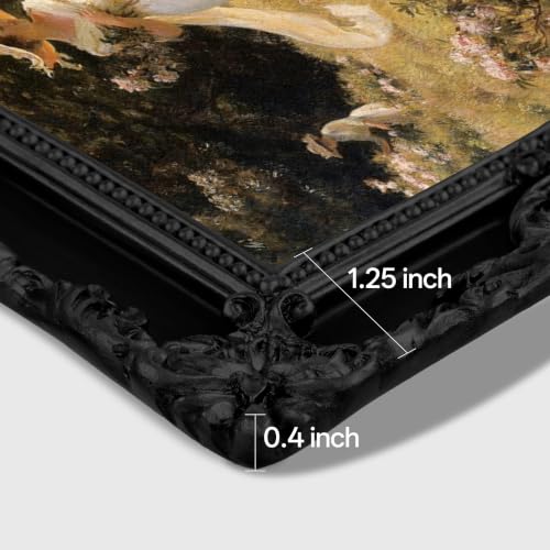Image of eletecpro 8x8 Vintage Picture Frame with Real Glass Cover, Ornate Antique Photo Frame, Display 8x8 Picture for Tabletop or Wall Hanging, Black Home Decor for Gallery Art