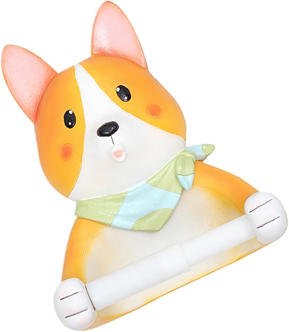 Milisten 1pc Corgi Design Toilet Tissue Holder Cute Hanging Rack for Bathroom Decor Practical Wall Storage for Paper Easy to Install and Use