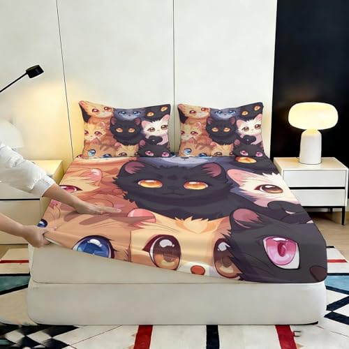 Drap housse chat mignon en microfibre pour des nuits douces - 7