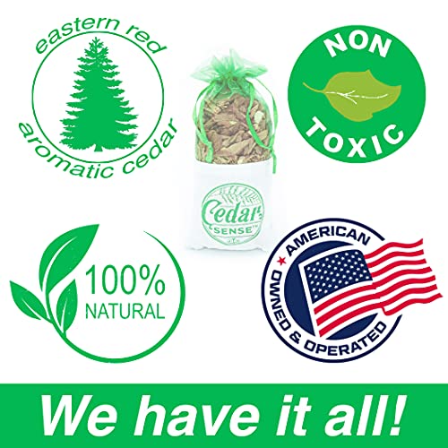 Cedar Sense - Eucalyptus Scented Cedar Sachets – 8 Pack – Essential Oil Infused Cedar Chips – Car Air Freshener – Closet Freshener – Potpourri Bags – Air Fresheners – Sachets For Drawers #TOP3