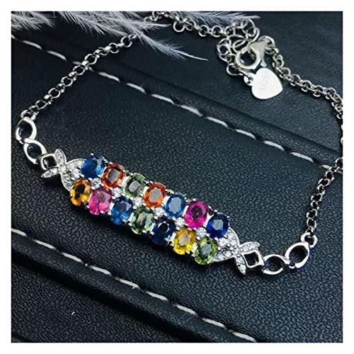 Bracelet Opale et Saphir Naturel Argent S925 idéal pour vos soirées