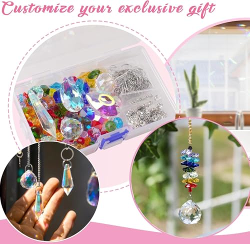 500pcs Crystal Suncacher-Sonnenfänger Innenfensterprisma Mondkristall Traumfänger Natürliche Heilsteine Regenbogenmacher Garten Auto Deko Outdoor