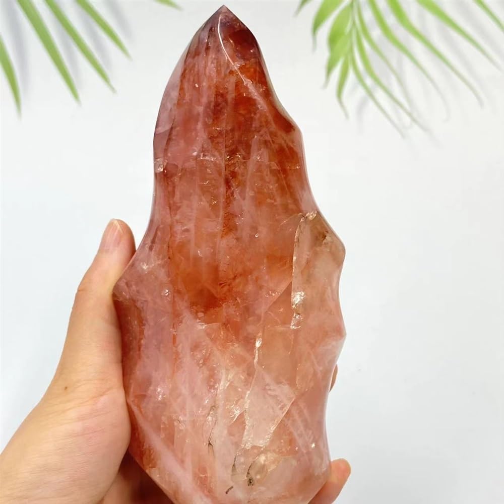 AtkitS Natural Fire Guartz Energy Gem Torch Reiki Healing Gift Room Decor Home Furnishings (Size : 1100-1200g)
