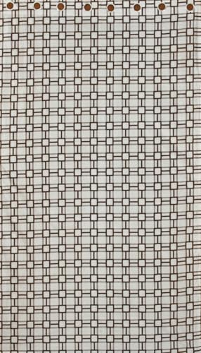 Image of Woah Geometric Pattern Grommet Curtains, 7 Feet for Living Room Bedroom|Geometric Pattern Faux Silk Room Darkening Door Curtains 4x7 feet (Brown, Set of 2)