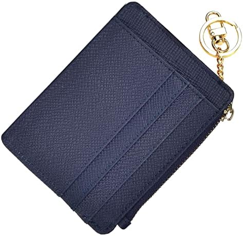 woogwin Slim RFID Credit Card Holder for Women Mini Front Pocket Wallet Purse With Keychain