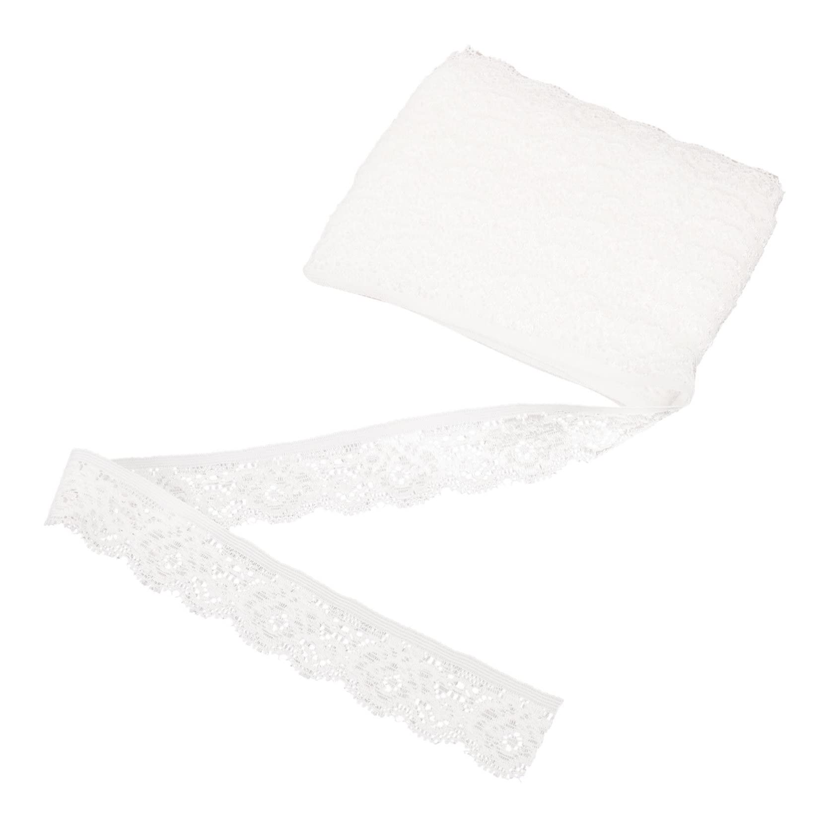 SHINEOFI 5 Stück Stretch-Spitze weißes Spitzenband Hochzeit Basteln Weiße Spitze schwarzes Spitzenband bastel materialien textilien dekoringe Spitzenbänder Spitzenstoffbänder Nylongarn