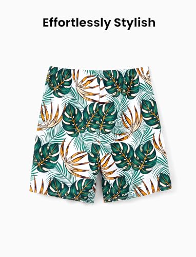 Image of PATPAT Mommy and Me Matching Swimsuit:One Piece V Neck Bathing Suits Leaves Printed Family Swimwear Matching Set