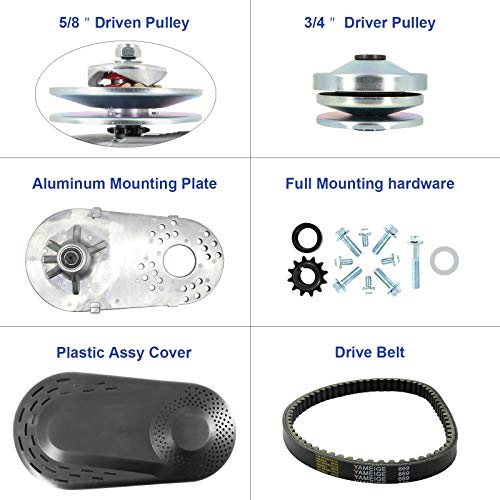Image of 212CC Torque Converter CVT 3 /4 inch Go Kart Clutch COMET TAV2 30-75 218353A Manco 12T #35 and 10T #40 41 420 Chain Driver Pulley Replacement Set - 30 Series