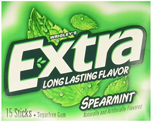 Image of Extra Sugar Free Gum, Spearmint, 15 Stick (pack of 20)