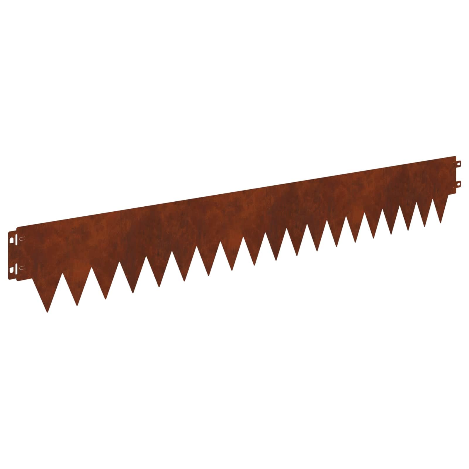 vidaXL Krawężnik do trawnika 10 szt. 103 x 15 cm Stal Rdzawy