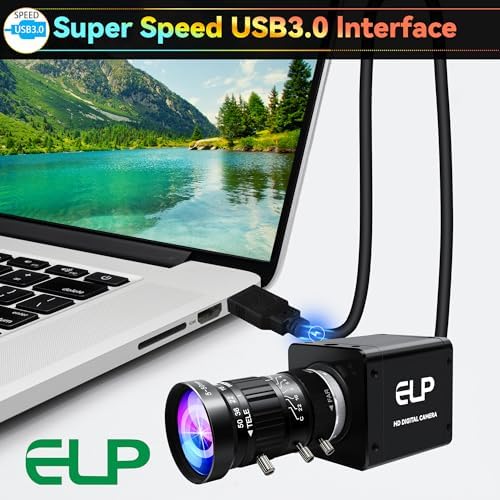 ELP 4K 60fps USB3.0 HDMI Camera Manual Zoom Webcam H.264 High Speed UVC Lightburn Cameras for Computer Low Illumination Simultaneous Output 10X Zoom Web_Camera for Windows Linux Mac TV Projector - 4