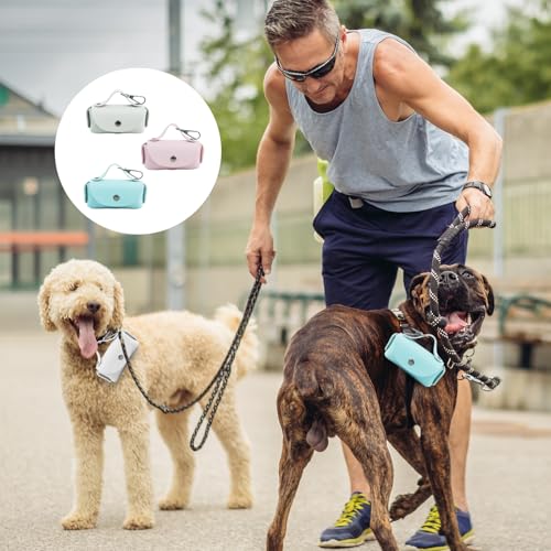 3 Stück Kotbeutelspender Hundekotbeutelspender Kotbeutelhalter Hundekotbeutel Halter Kotbeutelspender Für Hunde Geeignet Für Die Meisten Standard Hundekotbeutel (Grau, Rosa, Hellblau)