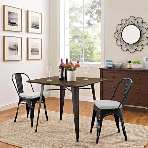 Image of BUYUE Friendly Woven Fabric 14x14 Magnetic Cushion for Metal Chair 1 Piece, Enhanced Anti-Slip Seat Pad for Dining Kitchen Cafe Stackable Chair (U-Shape, Light Grey, 1 Count)