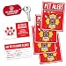 Pet Alert Fire Rescue Sticker - (4) 5" x 4" Window Door Decal - (2) Animal Care Wallet Cards - (1) Pet Home Alone Key Tag - in Case of Emergency Sign Kit - Safety Save Our Cat Dog Inside Accessories