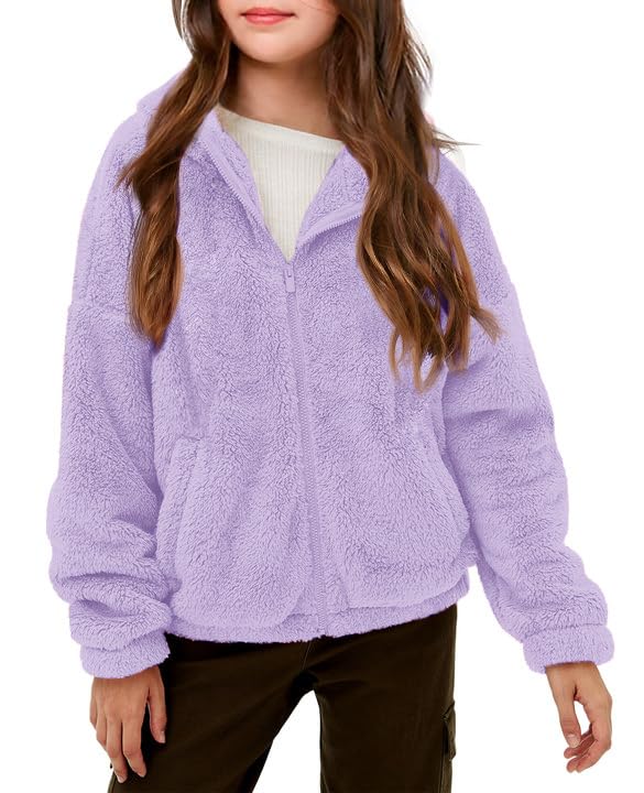 Girls Fleece Zip up Hoodie Jacket with Pockets