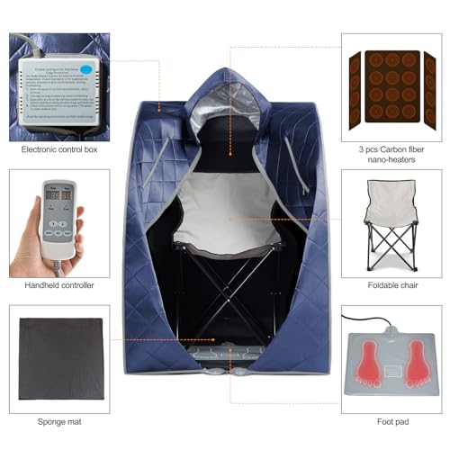 TaTalife Infrared Sauna, Portable Personal Sauna, Full Body Home SPA Tent, Separate Heating Foot Pad and Portable Upgrade Reinforced Chair, Relaxation at Home by TaTalife - Image 5