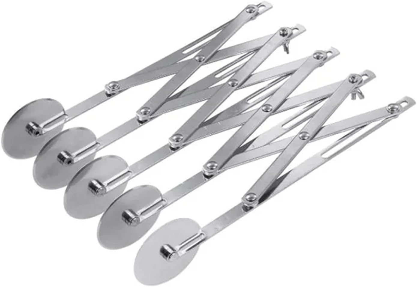 5-Wheel Pastry Cutter Pizza Cutter Multi Wheel Dough Cutters Expandable Pizza Slicer Baking Roller Pastry Knife