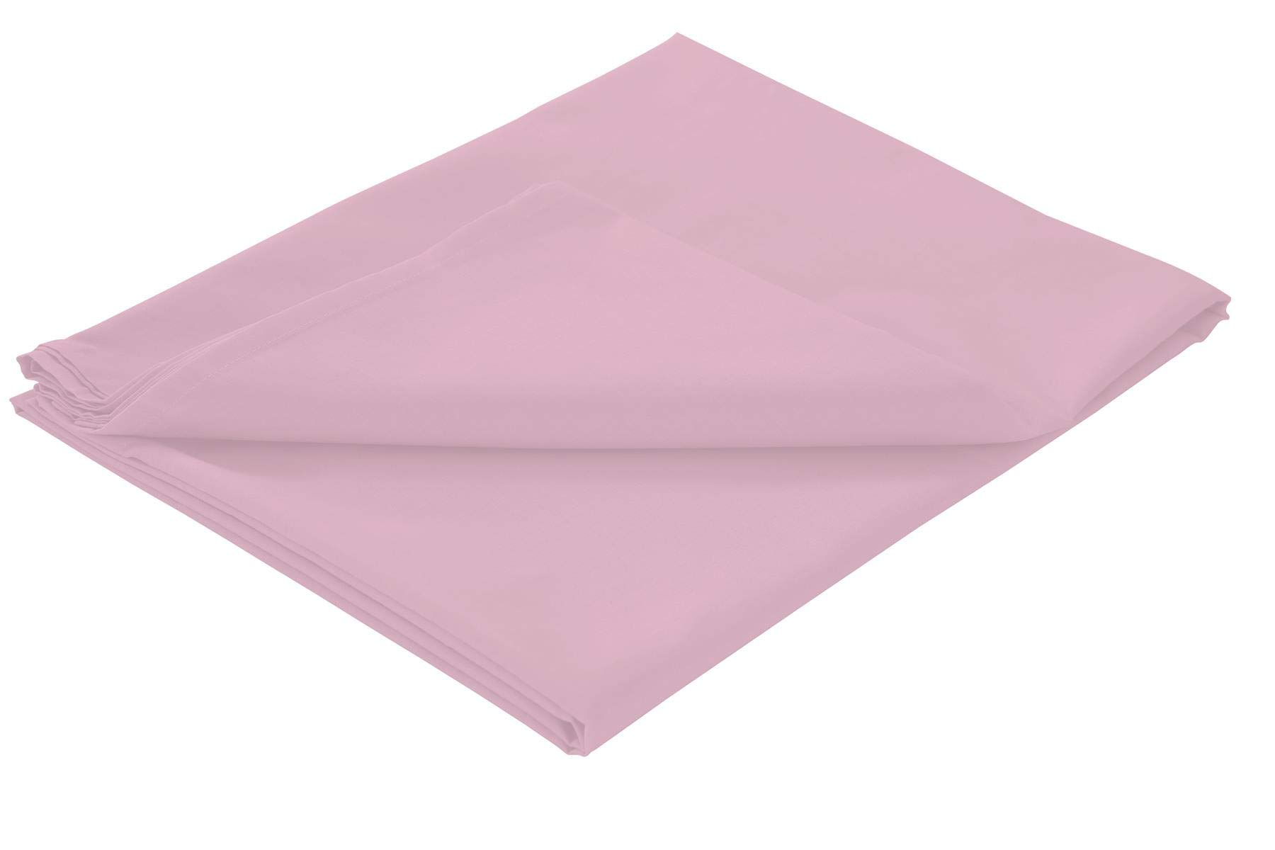 Olivia Rocco Flat Sheets, Easy Care Polycotton Full Bed Sheet, Double Light Pink