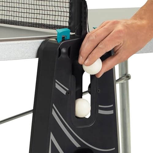 Cornilleau 200x - Outdoor Tischtennisplatte - Klappbar - Wetterfest - 5 mm Melaminharzplatte -Tischtennistisch für draußen - Turniermaße - Grau